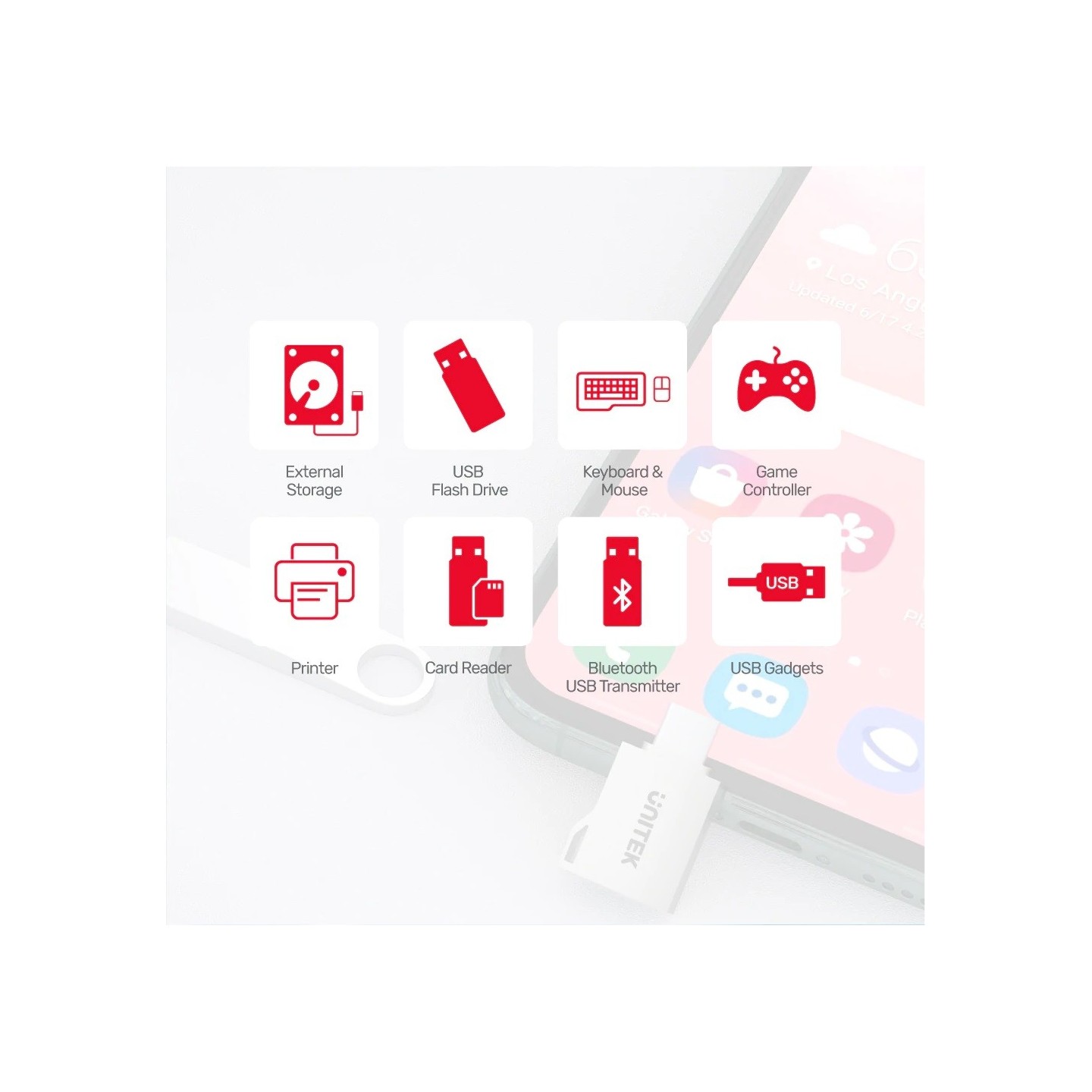 Unitek USB-A Female to USB-C Male Adaptor - A1025GNI - 5Gbps OTG — Buy in Cyprus with Fast Delivery