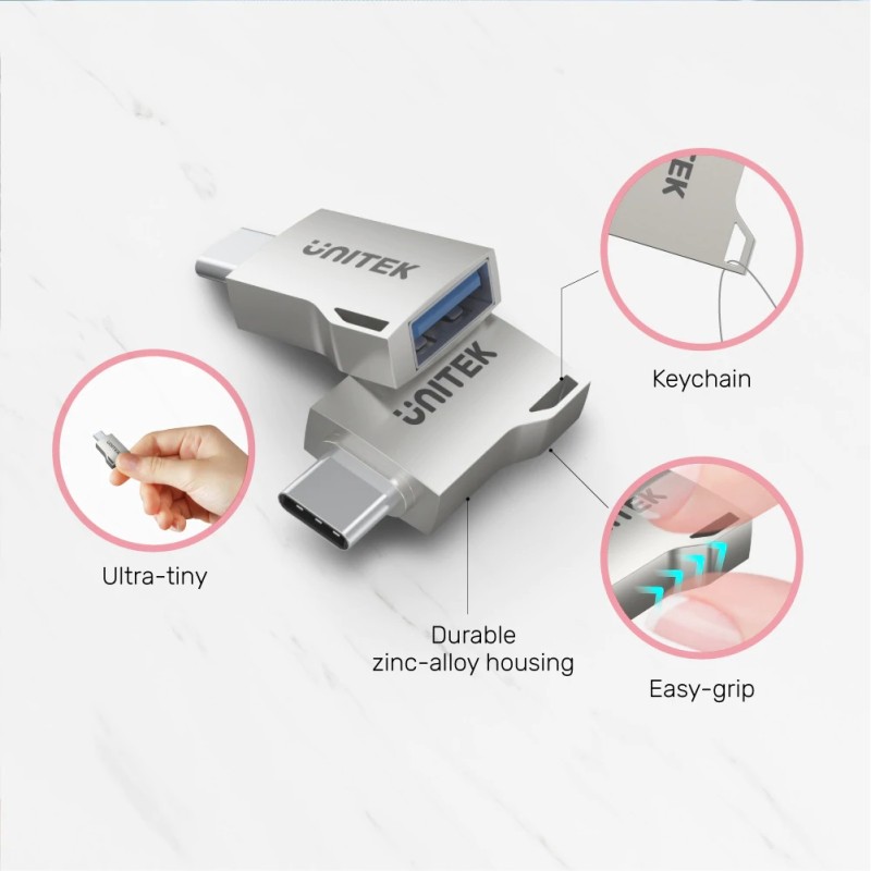 Buy Unitek USB-A Female to USB-C Male Adaptor - A1025GNI - 5Gbps OTG in Cyprus, Nicosia, Limassol, Larnaka, Pafos
