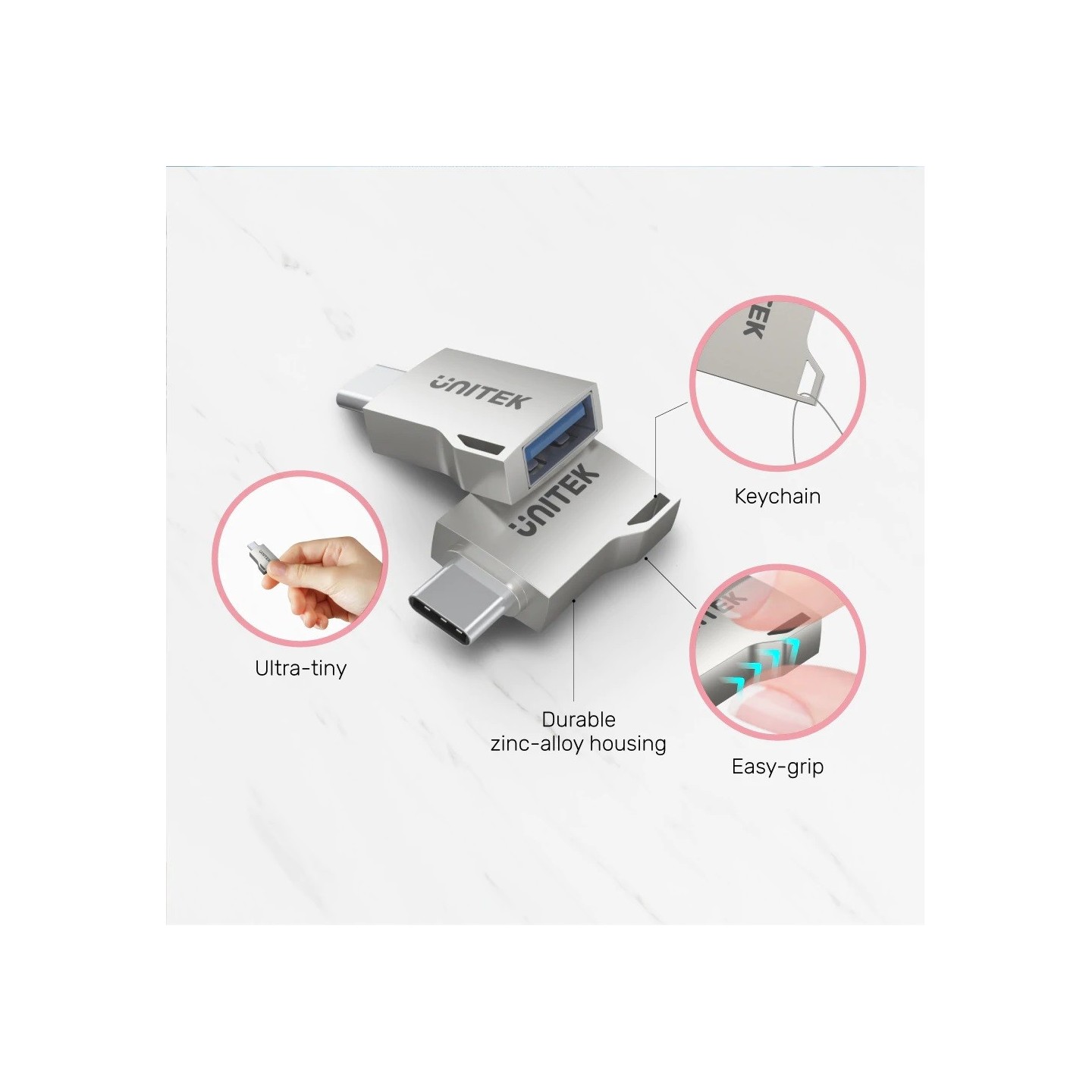 Unitek USB-A Female to USB-C Male Adaptor - A1025GNI - 5Gbps OTG — Buy in Cyprus with Fast Delivery