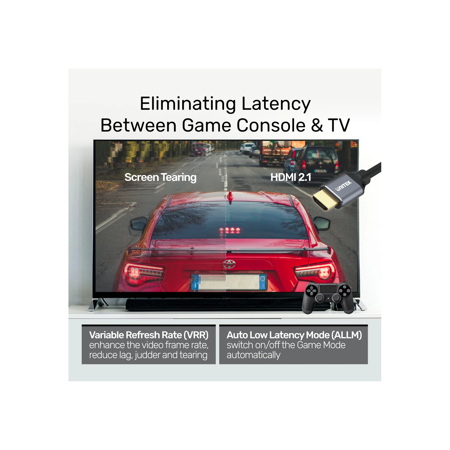 Unitek HDMI Cable - C139W - HDMI 2.1 8K HDR Cable 3.0m Black Space Grey — Buy in Cyprus with Fast Delivery