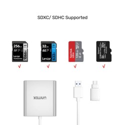 Buy Unitek Card Reader - Y-9313D - USB-A C 3.0 Aluminium SD Micro SD CF Card Reader in Cyprus, Nicosia, Limassol, Larnaka, Pafos