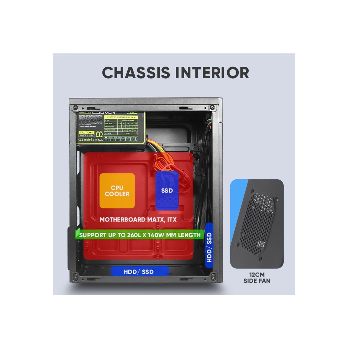 Alcatroz Azzura Millenia M200 m-ATX PC Case with 235W PSU (Boxed) — Buy in Cyprus with Fast Delivery