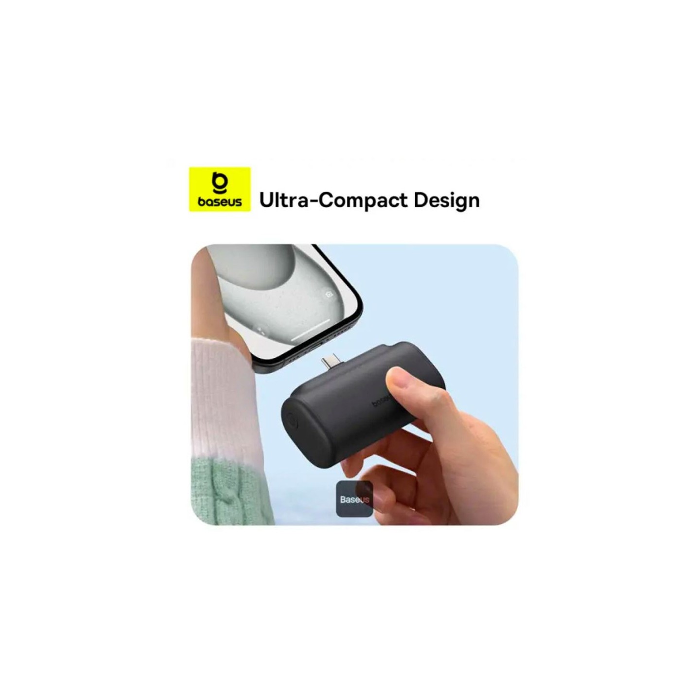 Baseus Powerbank - 20W 5000mAh Plug-In USB-C 20W Black — Buy in Cyprus with Fast Delivery