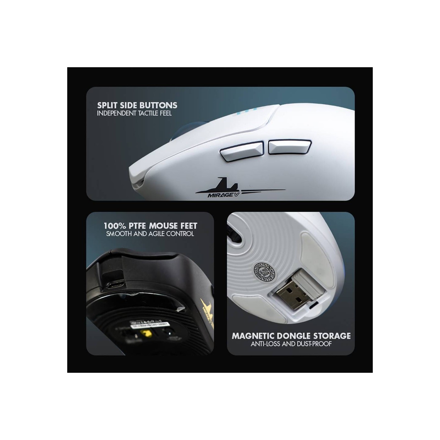 Armaggeddon Mirage V Wired+2.4G+BT Rechargeable Gaming Mouse 10000 CPI Black (Boxed) — Buy in Cyprus with Fast Delivery