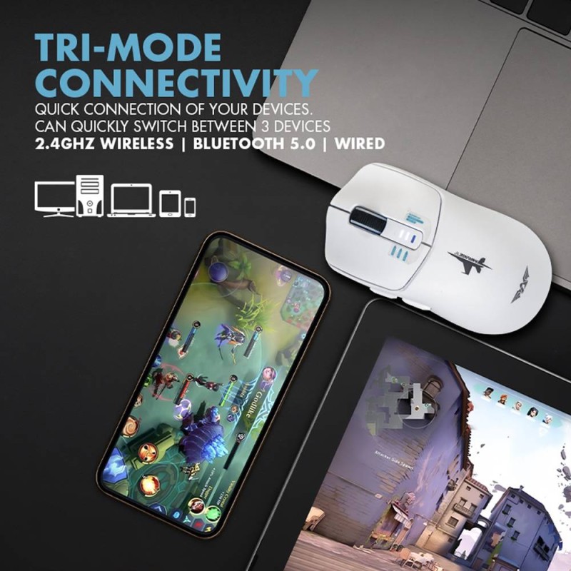 Buy Armaggeddon Gaming Mouse - MIRAGE-V - Wired+2.4G+BT Recharge 5B Black in Cyprus, Nicosia, Limassol, Larnaka, Pafos