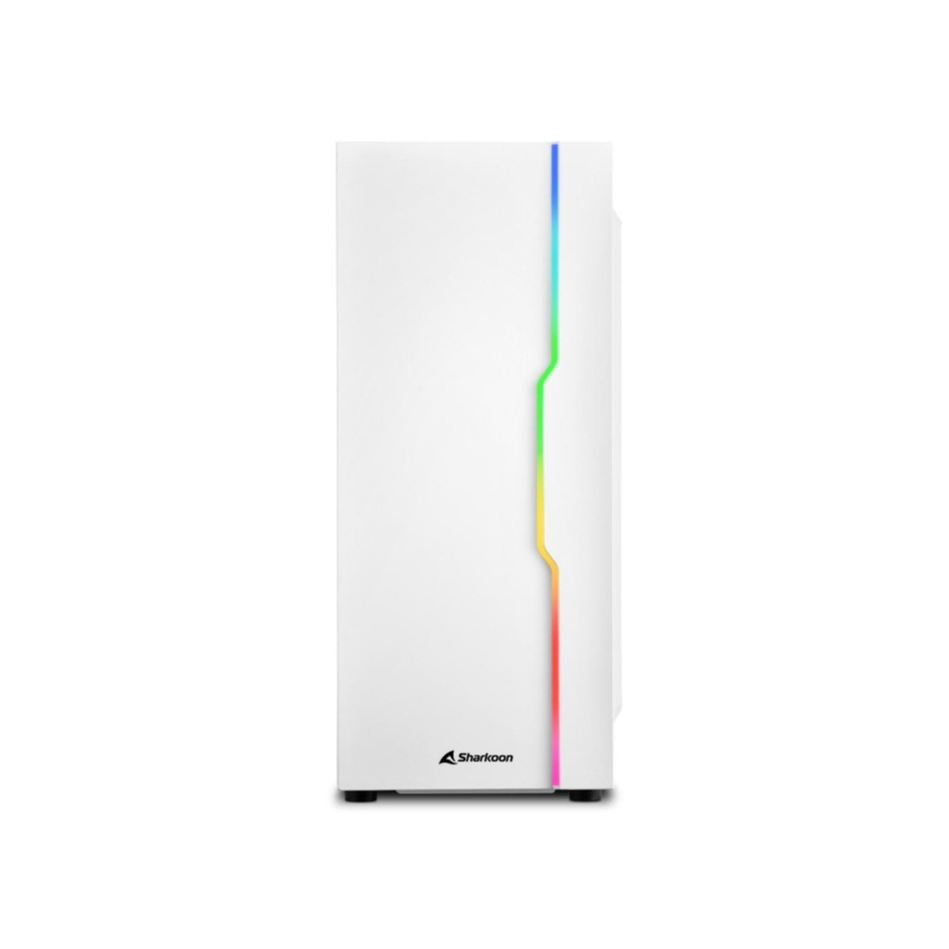 Sharkoon RGB Slider - Mid Tower PC Case - White, Tempered Glass Side Panel, Front RGB, ATX/mATX/Mini-ITX Support