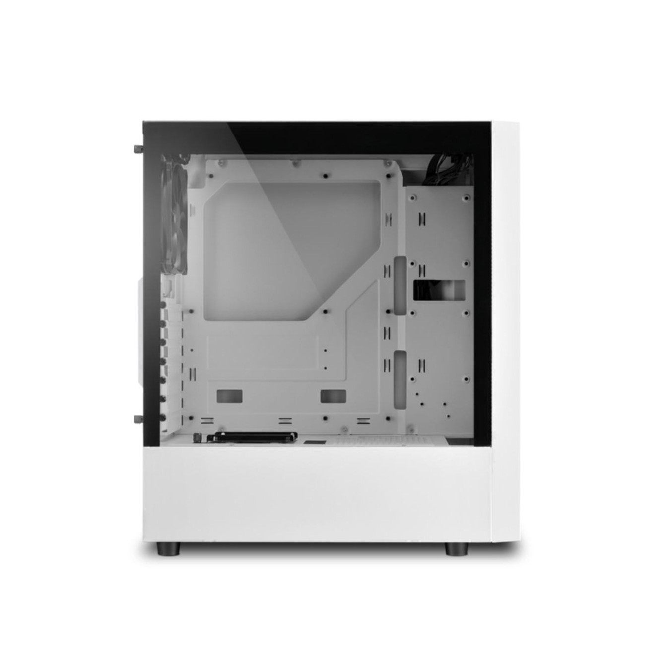 Sharkoon RGB Slider - Mid Tower PC Case - White, Tempered Glass Side Panel, Front RGB, ATX/mATX/Mini-ITX Support