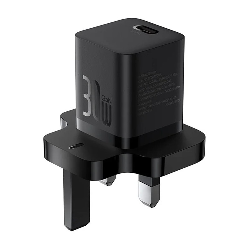 Buy Baseus Charger Wall 30W USB-C UK MINI GaN5 Black - Wall UK 30W USB-C MINI Ga... in Cyprus, Nicosia, Limassol, Larnaka, Pafos