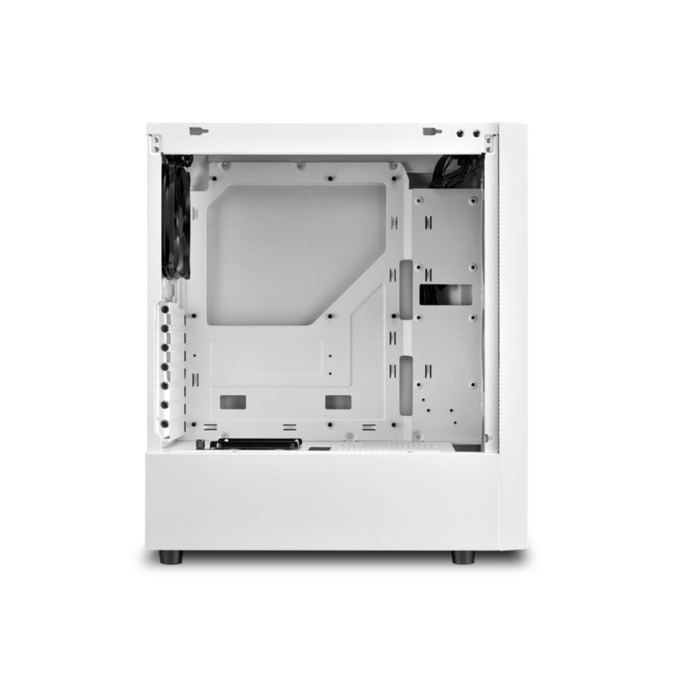 Sharkoon RGB Slider - Mid Tower PC Case - White, Tempered Glass Side Panel, Front RGB, ATX/mATX/Mini-ITX Support