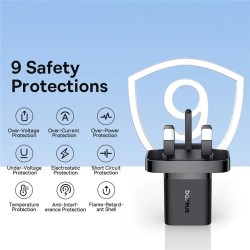 Buy Baseus Charger Wall 30W USB-C UK MINI GaN5 Black - Wall UK 30W USB-C MINI Ga... in Cyprus, Nicosia, Limassol, Larnaka, Pafos