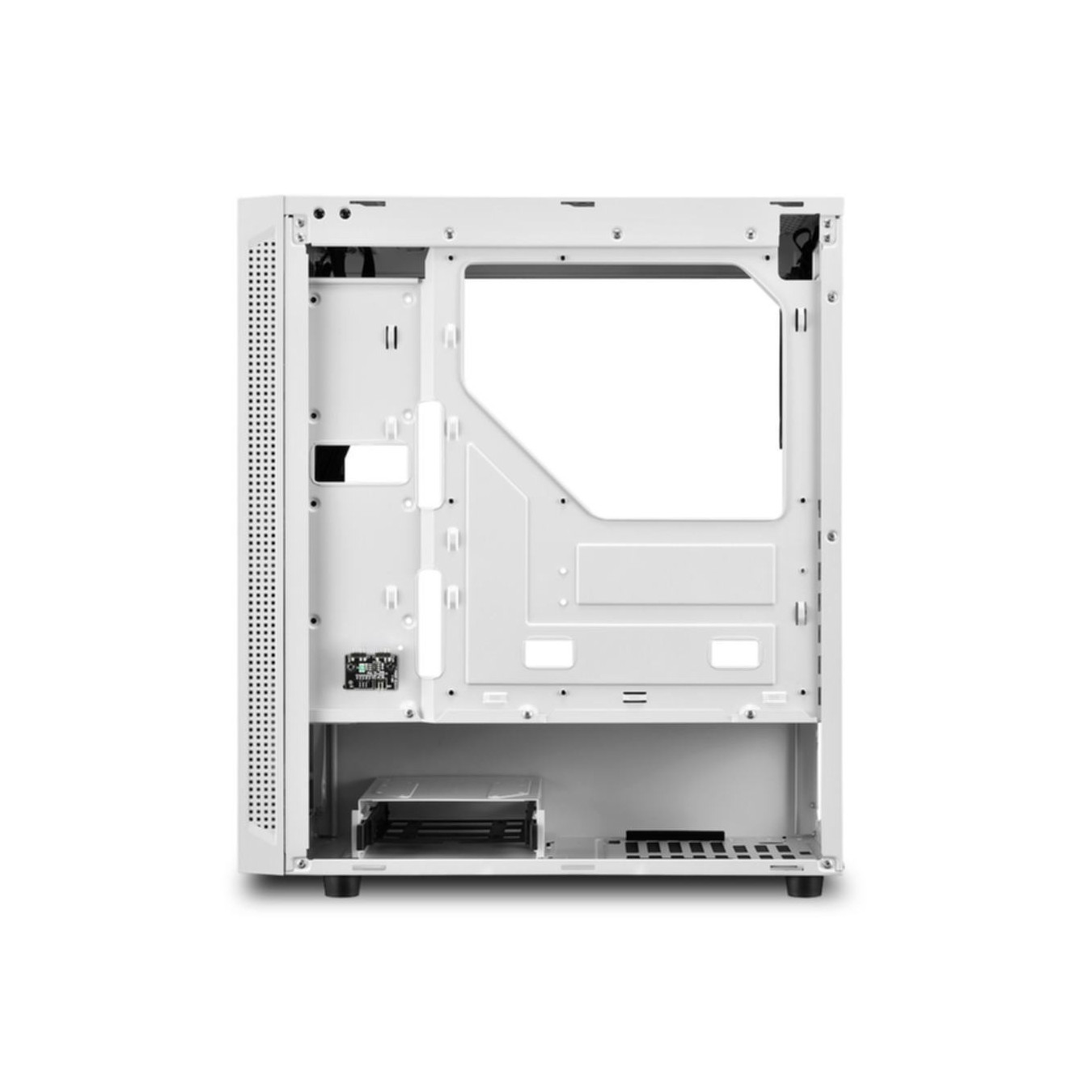 Sharkoon RGB Slider - Mid Tower PC Case - White, Tempered Glass Side Panel, Front RGB, ATX/mATX/Mini-ITX Support
