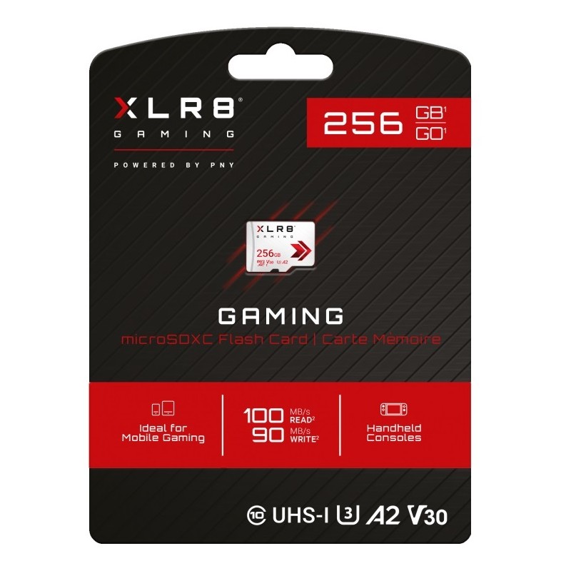 Buy PNY Flash Memory MicroSDXC Card XLR8 256GB - Class 10 UHS-I U3 V30 Gaming in Cyprus, Nicosia, Limassol, Larnaka, Pafos