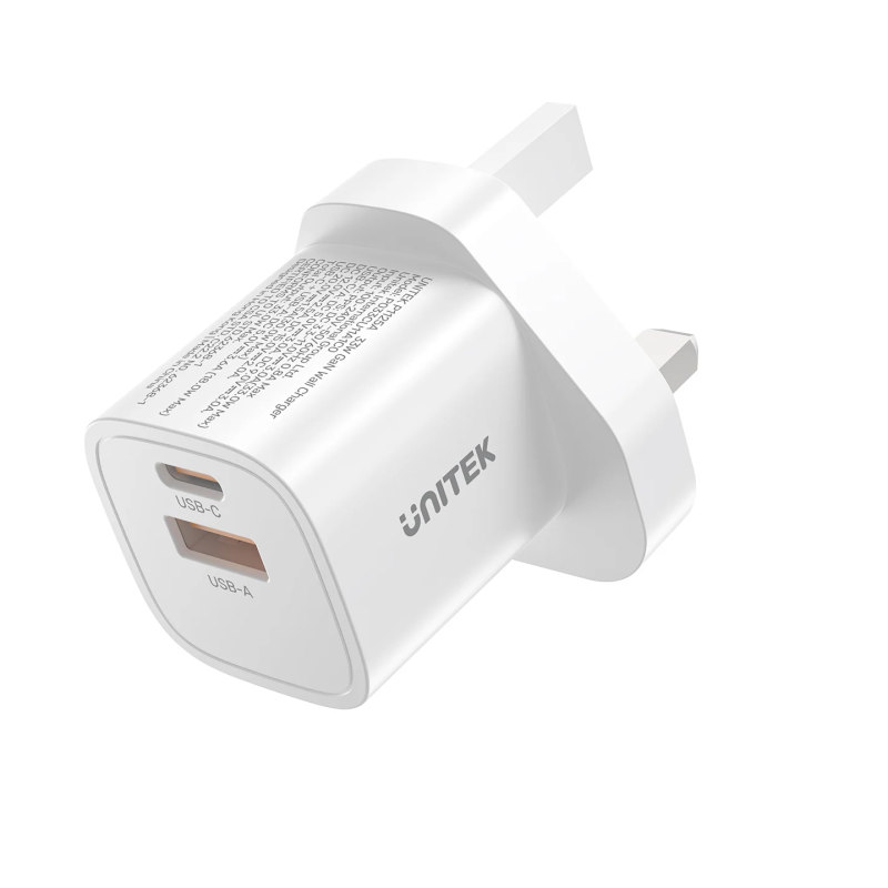 Buy Unitek 33W Wall Charger USB-C PD & QC 3.0 UK - P1125AWH - White in Cyprus, Nicosia, Limassol, Larnaka, Pafos