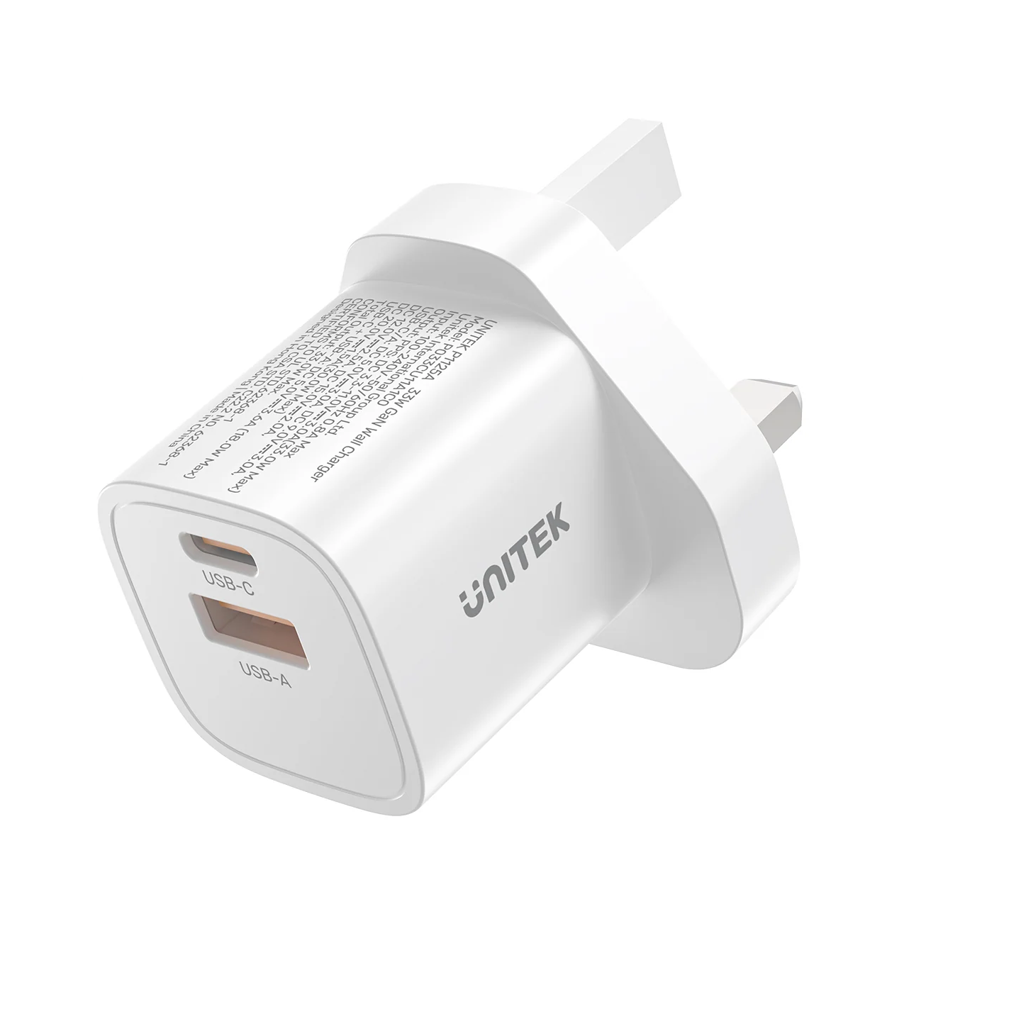 Unitek 33W Wall Charger USB-C PD & QC 3.0 UK - P1125AWH - White — Buy in Cyprus with Fast Delivery
