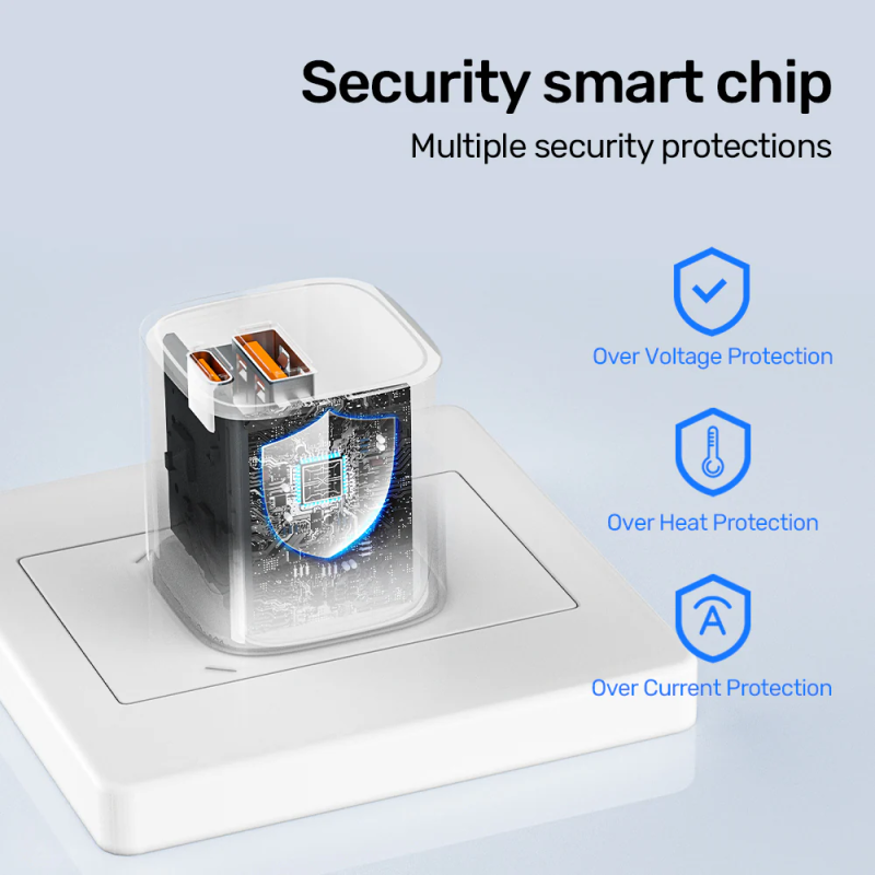 Buy Unitek 33W Wall Charger USB-C PD & QC 3.0 UK - P1125AWH - White in Cyprus, Nicosia, Limassol, Larnaka, Pafos