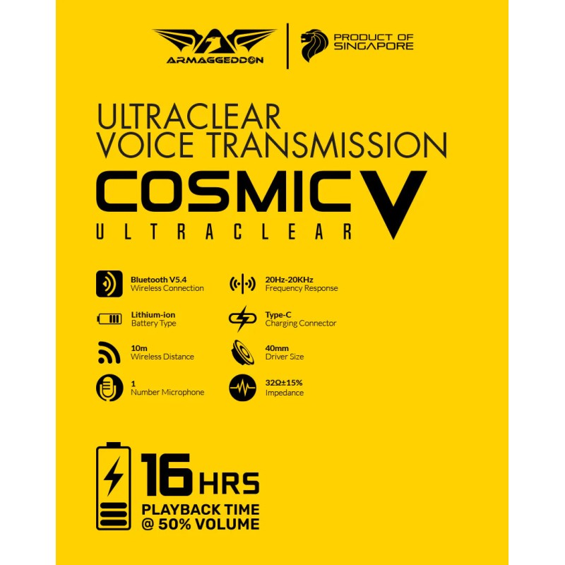 Buy Armaggeddon Gaming Headset - COSMIC-V - USB+3.5mm+2.4G+BT PU Leather Ultracl... in Cyprus, Nicosia, Limassol, Larnaka, Pafos