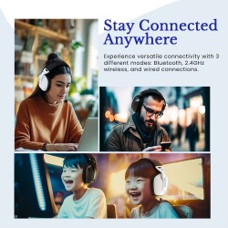 Buy Armaggeddon Gaming Headset USB+3.5mm+2.4G+BT Fabric White - COSMIC-III LITE ... in Cyprus, Nicosia, Limassol, Larnaka, Pafos