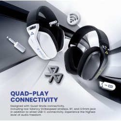 Armaggeddon Cosmic-III Lite Gaming Headset 2.4G/BT/AUX Fabric White (Boxed) — Buy in Cyprus with Fast Delivery