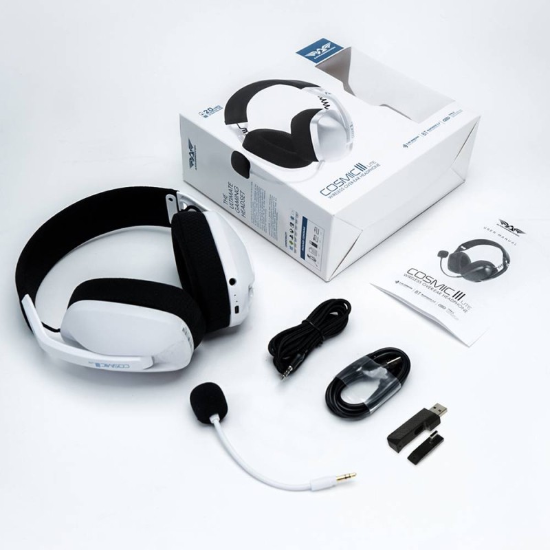 Buy Armaggeddon Gaming Headset USB+3.5mm+2.4G+BT Fabric White - COSMIC-III LITE ... in Cyprus, Nicosia, Limassol, Larnaka, Pafos