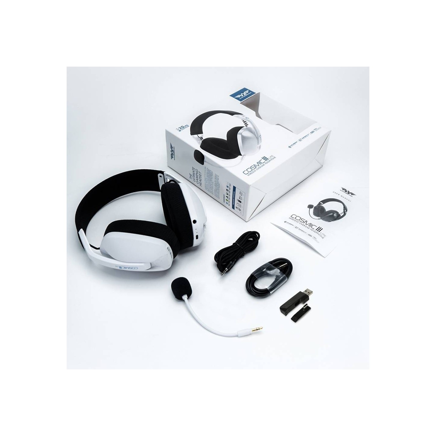 Armaggeddon Cosmic-III Lite Gaming Headset 2.4G/BT/AUX Fabric White (Boxed) — Buy in Cyprus with Fast Delivery