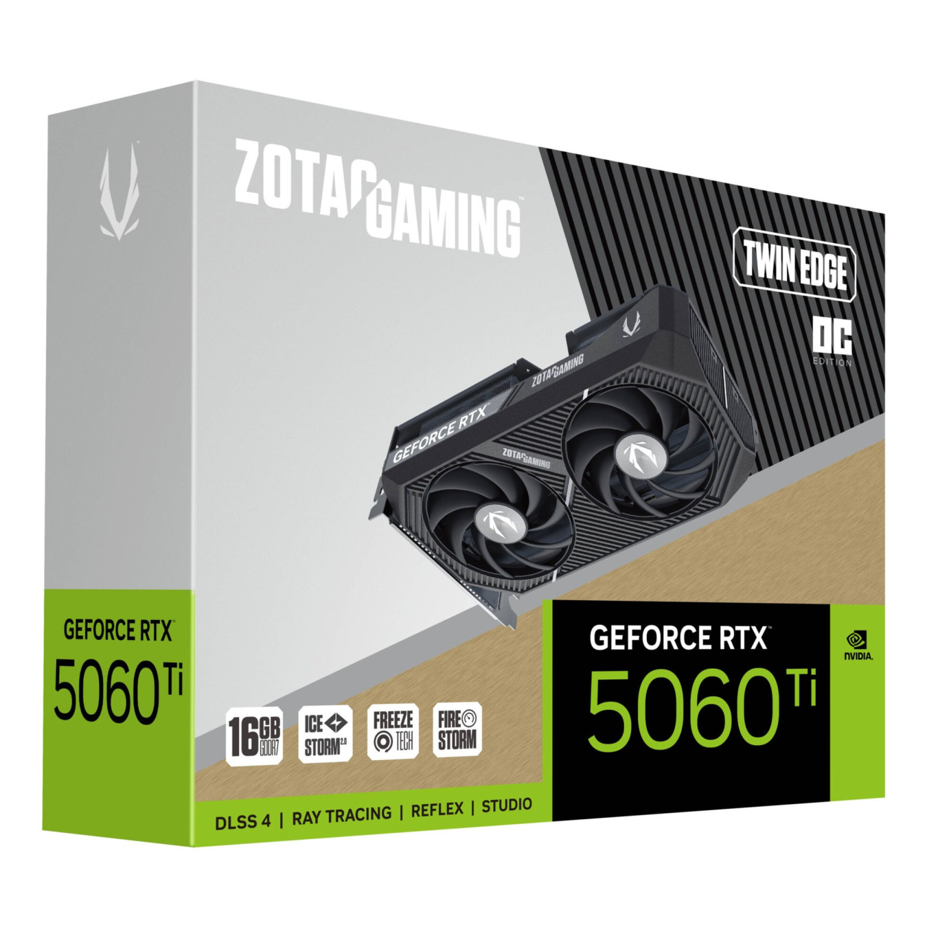 ZOTAC GeForce RTX 5060 Ti Twin Edge OC - Black, 16GB GDDR7, 2602 MHz Boost — Buy in Cyprus with Fast Delivery