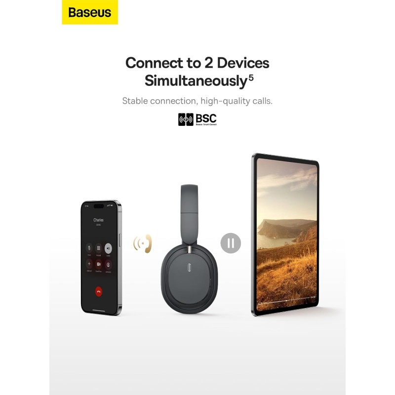 Buy Baseus Wireless Headphones Over Ear Bowie - D05 - Black in Cyprus, Nicosia, Limassol, Larnaka, Pafos