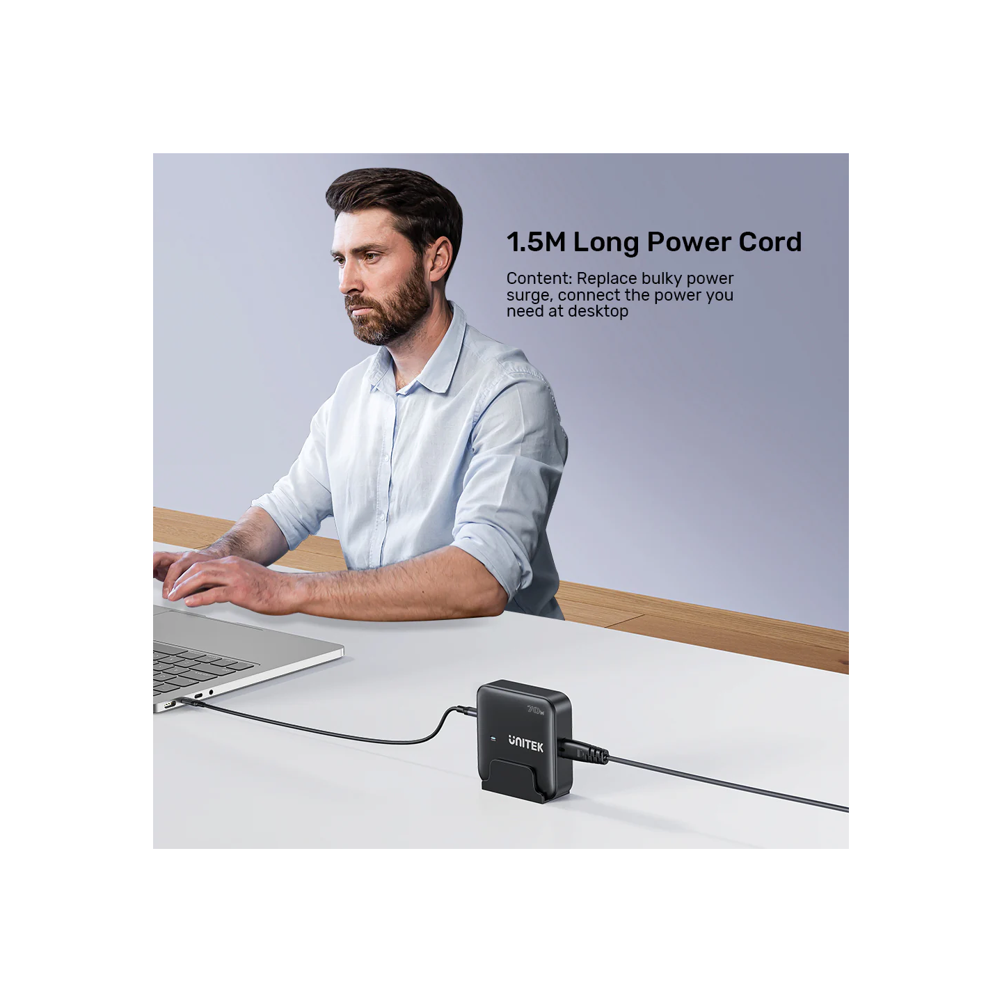 Unitek Desktop 4in1 70W GaN Charger 2xUSB-C 2xUSB-A Ports - P1228ABK - Black — Buy in Cyprus with Fast Delivery