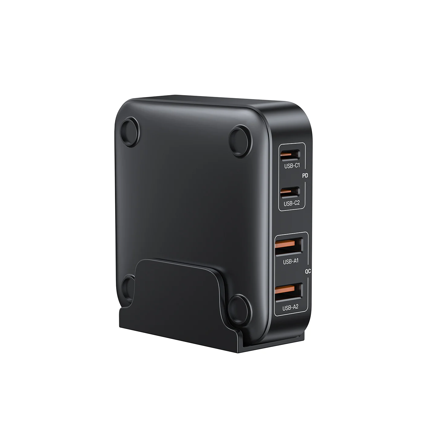 Unitek Desktop 4in1 70W GaN Charger 2xUSB-C 2xUSB-A Ports - P1228ABK - Black — Buy in Cyprus with Fast Delivery