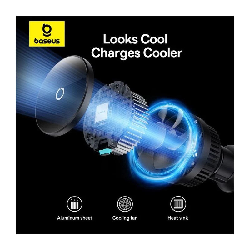Buy Baseus Car Charger - Wireless AirVent Magnetic MagPro 15W Black in Cyprus, Nicosia, Limassol, Larnaka, Pafos