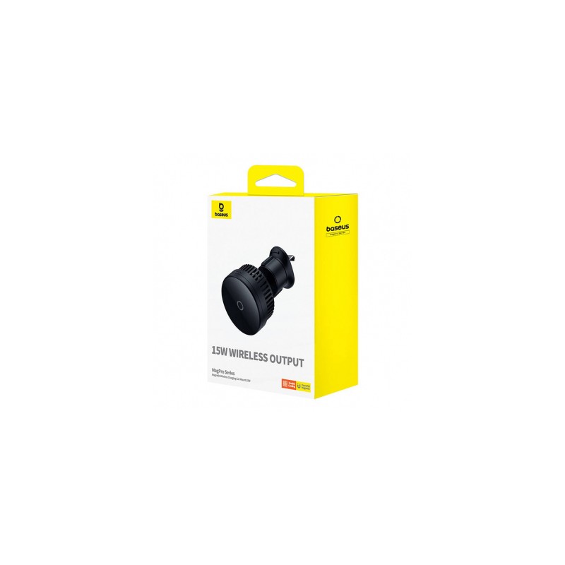 Buy Baseus Car Charger - Wireless AirVent Magnetic MagPro 15W Black in Cyprus, Nicosia, Limassol, Larnaka, Pafos