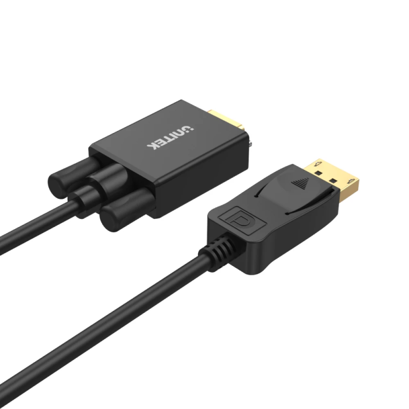 Buy Unitek DisplayPort to VGA Cable - Y-5118F - 1.8m Black Gold Plated in Cyprus, Nicosia, Limassol, Larnaka, Pafos