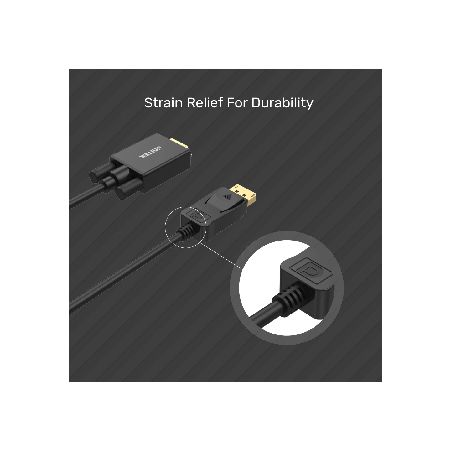 Unitek DisplayPort to VGA Cable - Y-5118F - 1.8m Black Gold Plated — Buy in Cyprus with Fast Delivery