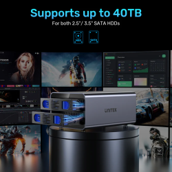 Buy Unitek USB-A 2-Bay External SATA HDD Enclosure - S1308B - with RAID in Cyprus, Nicosia, Limassol, Larnaka, Pafos