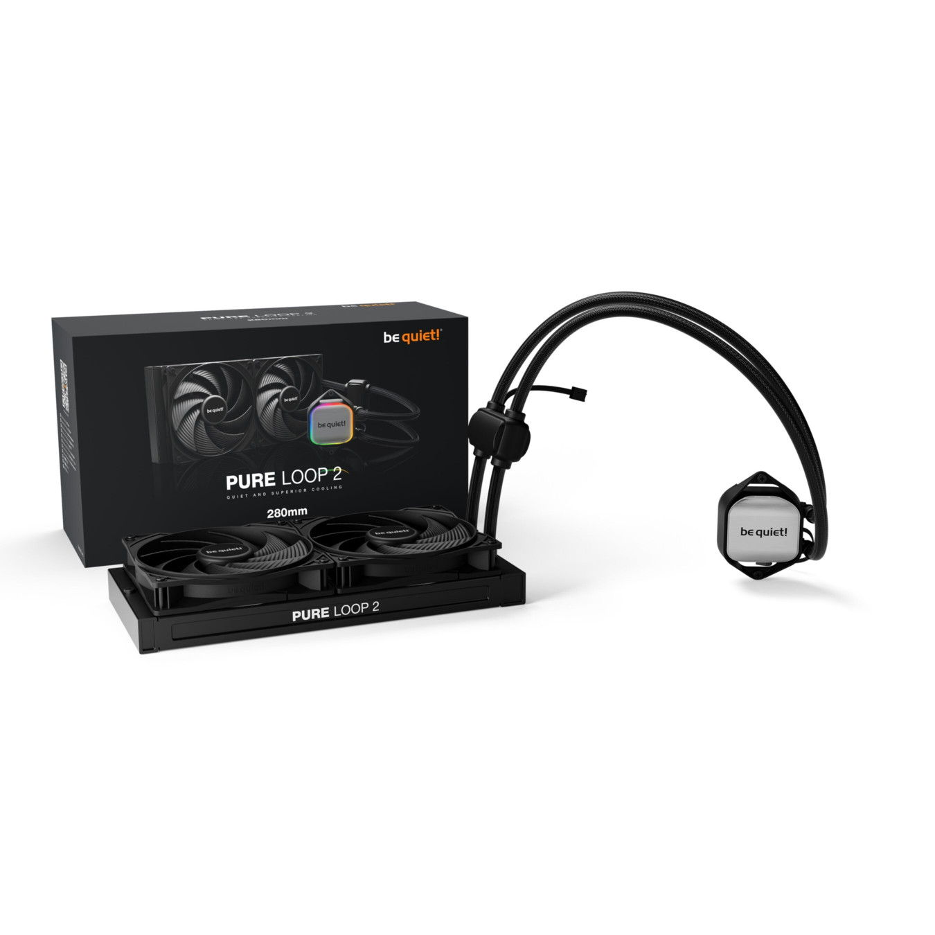 Be Quiet Pure Loop 2 280mm - BW018 - Black, Dual 140mm ARGB PWM AIO CPU Cooler — Buy in Cyprus with Fast Delivery