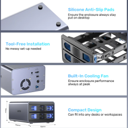 Buy Unitek USB-A 2-Bay External SATA HDD Enclosure - S1308B - with RAID in Cyprus, Nicosia, Limassol, Larnaka, Pafos