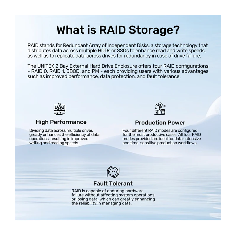 Buy Unitek USB-A 2-Bay External SATA HDD Enclosure - S1308B - with RAID in Cyprus, Nicosia, Limassol, Larnaka, Pafos