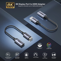 Unitek DisplayPort to HDMI Female Adaptor 8K60Hz - V1611A - 8K60Hz — Buy in Cyprus with Fast Delivery