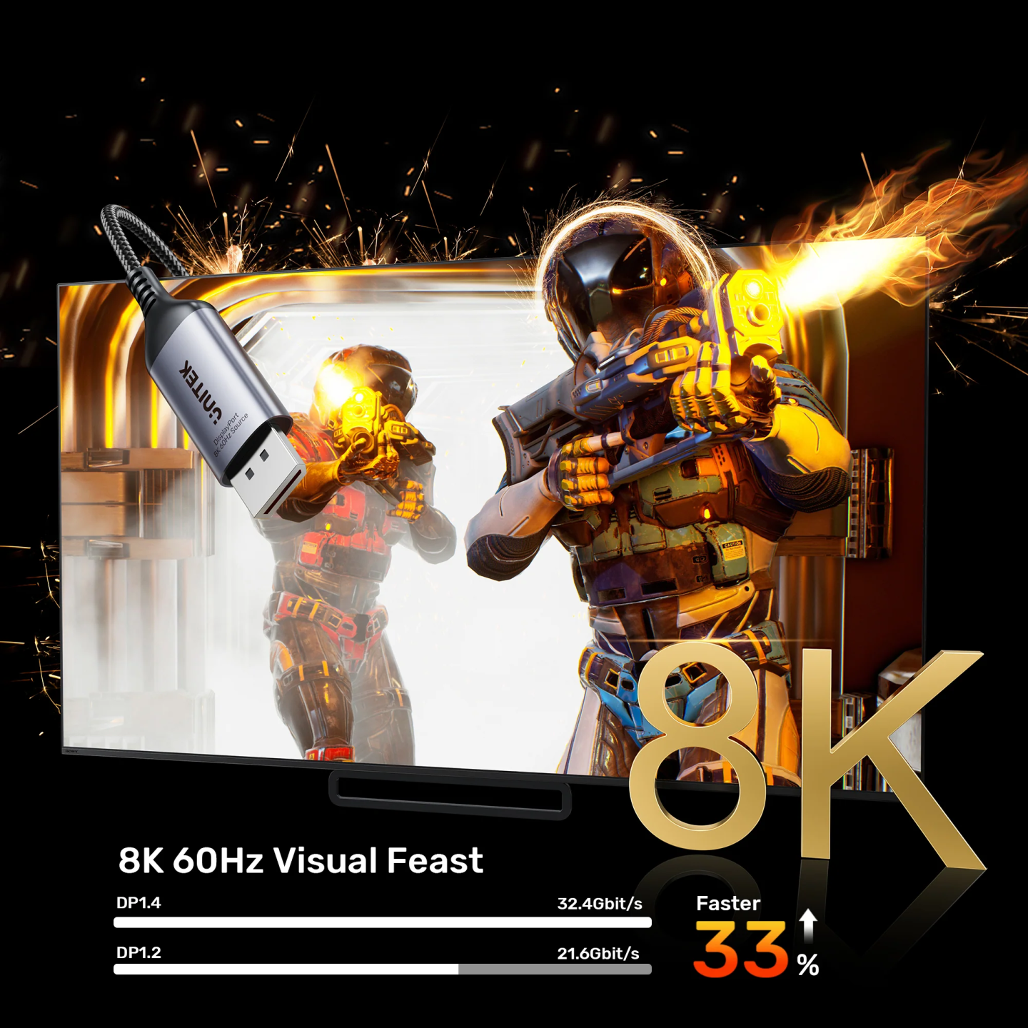 Unitek DisplayPort to HDMI Female Adaptor 8K60Hz - V1611A - 8K60Hz — Buy in Cyprus with Fast Delivery