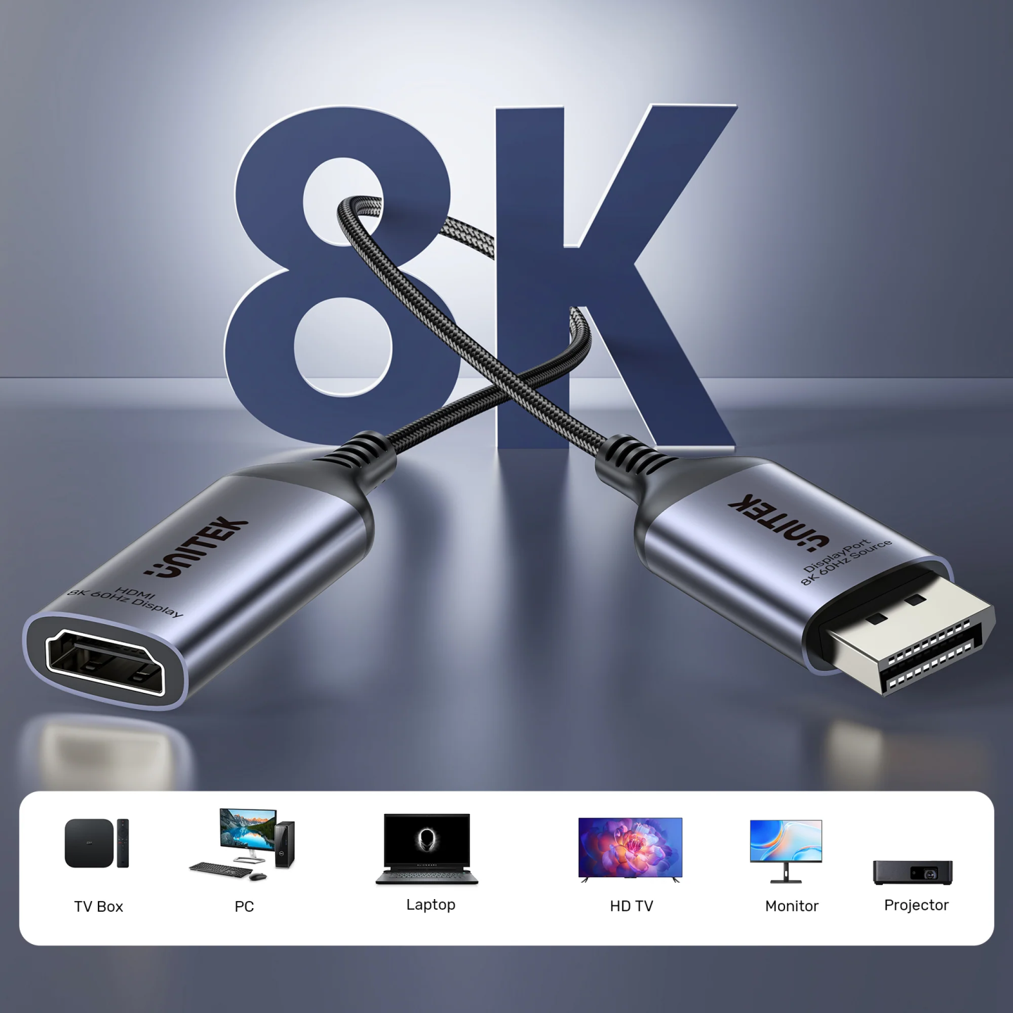 Unitek DisplayPort to HDMI Female Adaptor 8K60Hz - V1611A - 8K60Hz — Buy in Cyprus with Fast Delivery
