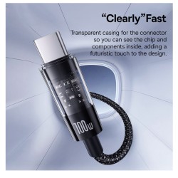 Baseus Gem Series USB-C to USB-C 100W 2.0m Black - CB000092 (Boxed) — Buy in Cyprus with Fast Delivery