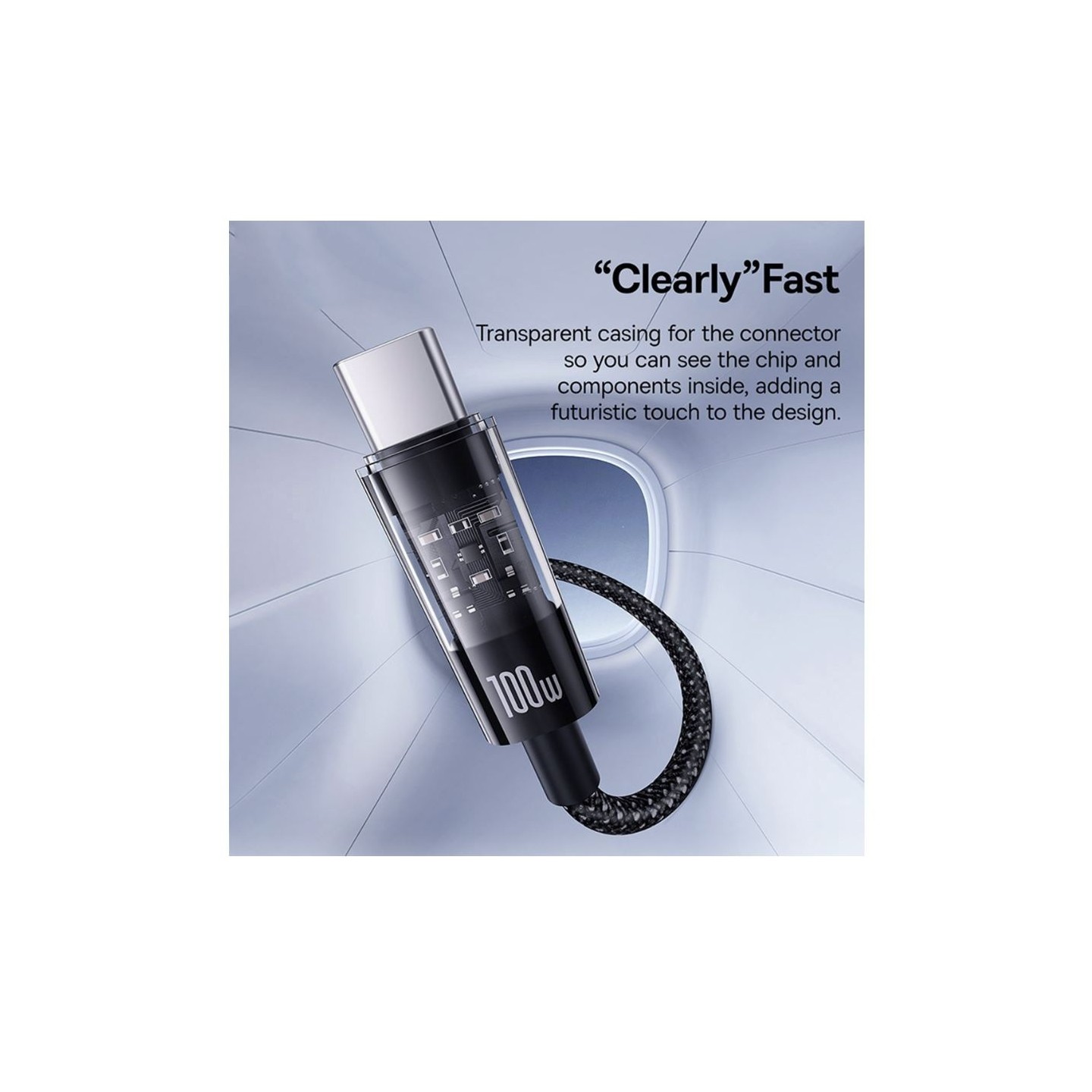 Baseus Gem Series USB-C to USB-C 100W 2.0m Black - CB000092 (Boxed) — Buy in Cyprus with Fast Delivery