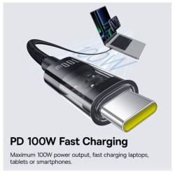 Buy Baseus Cable USB-C to USB-C Gem Series - 100W - 2.0m - Black in Cyprus, Nicosia, Limassol, Larnaka, Pafos