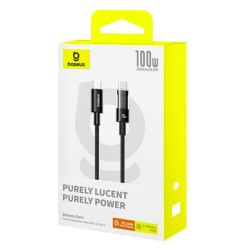 Baseus Gem Series USB-C to USB-C 100W 2.0m Black - CB000092 (Boxed) — Buy in Cyprus with Fast Delivery