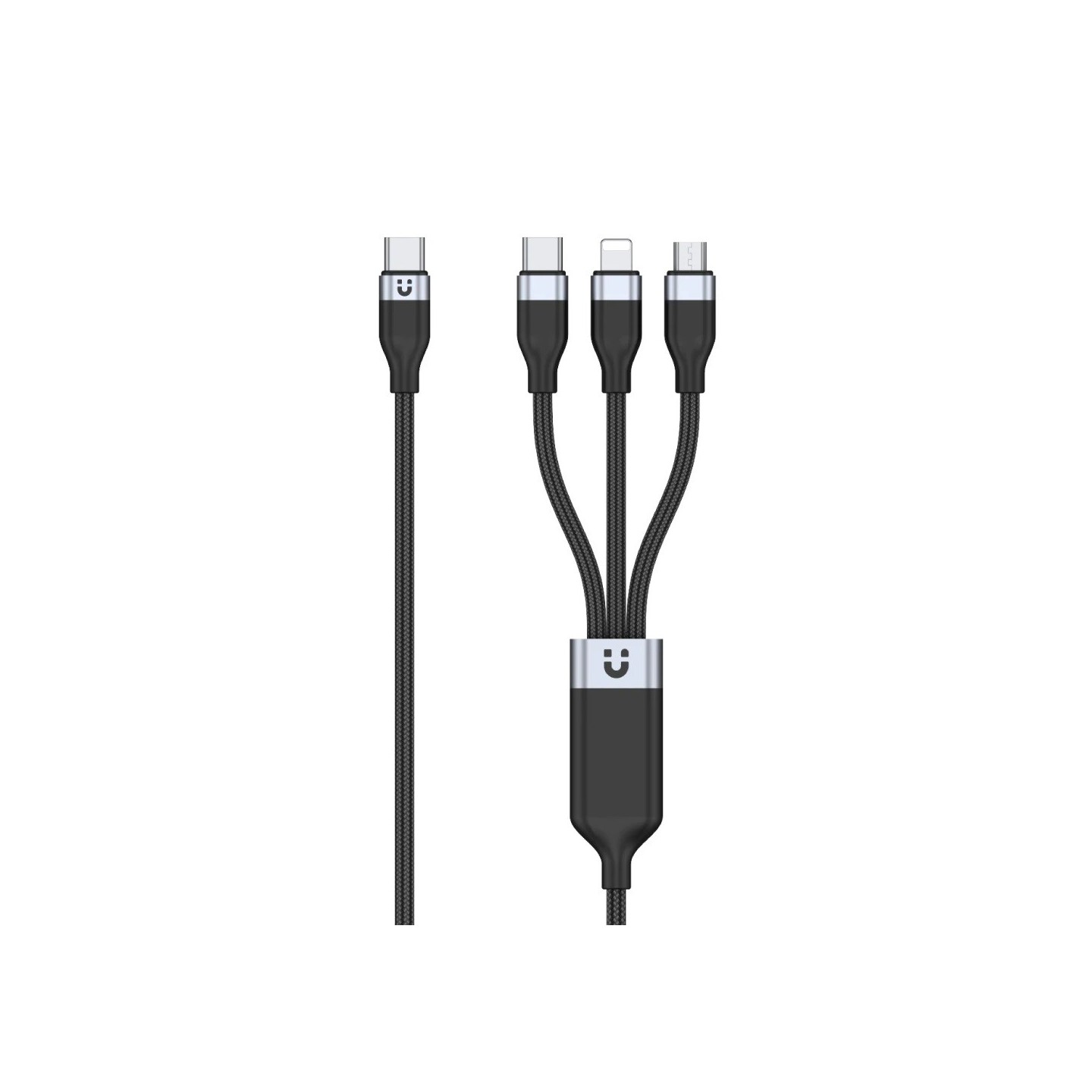 Unitek MC 3in1 Braided USB-C Lightning Micro - C14101BK-1.5M - 3in1 Braided USB-C Lightning Micro