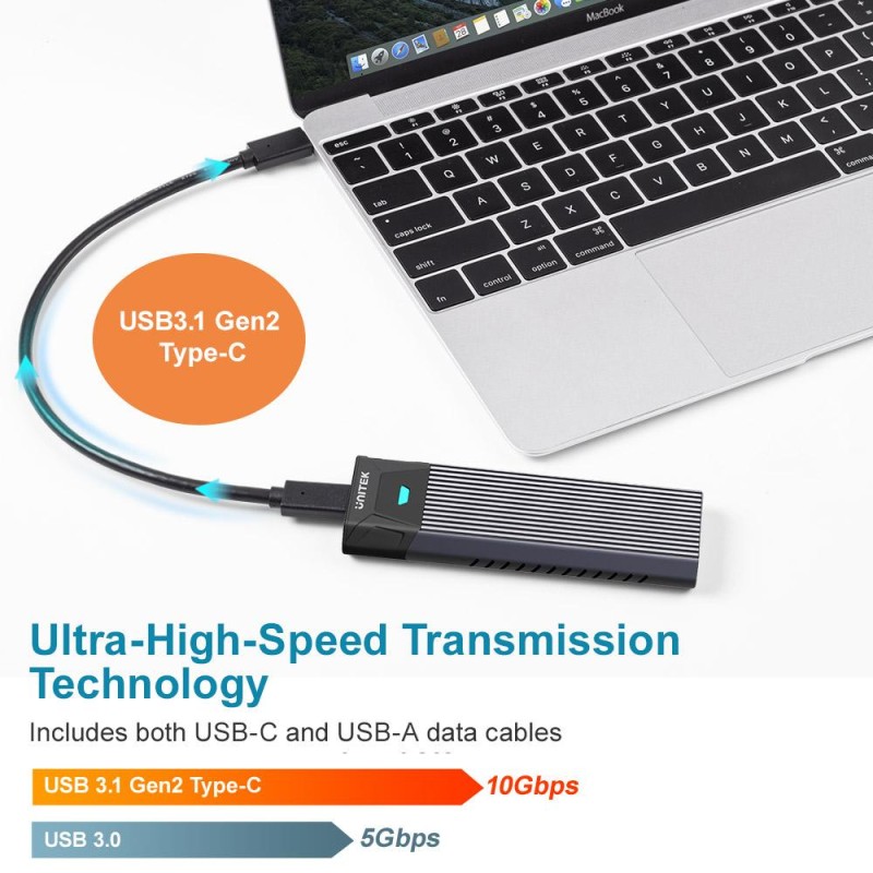 Buy Unitek USB3.1 Gen2 Type-C to M2 SSD NVMe Enclosure - S-1203A - USB3.1 Gen2 T... in Cyprus, Nicosia, Limassol, Larnaka, Pafos