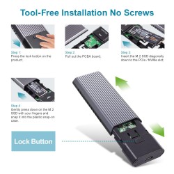 Buy Unitek USB3.1 Gen2 Type-C to M2 SSD NVMe Enclosure - S-1203A - USB3.1 Gen2 T... in Cyprus, Nicosia, Limassol, Larnaka, Pafos