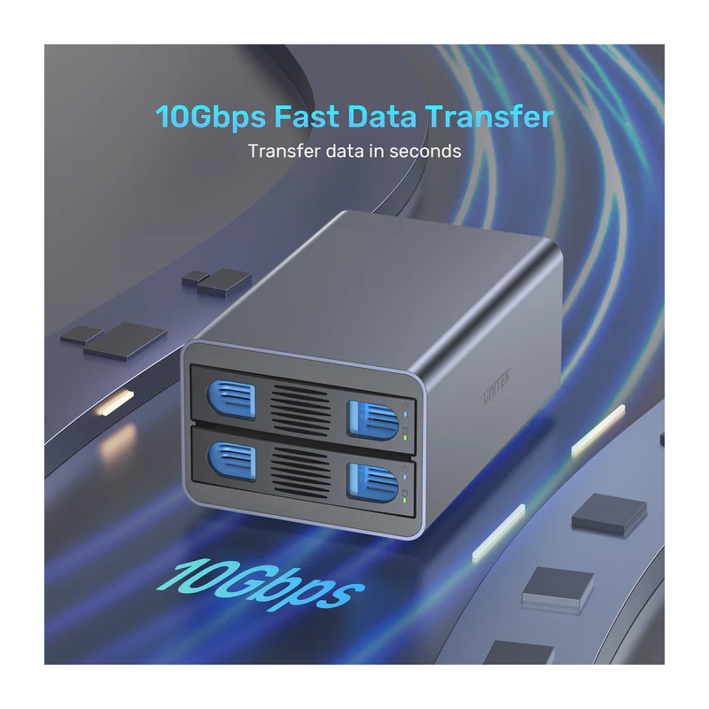 Unitek USB-C 2-Bay External SATA HDD Enclosure - S1308C - with RAID — Buy in Cyprus with Fast Delivery