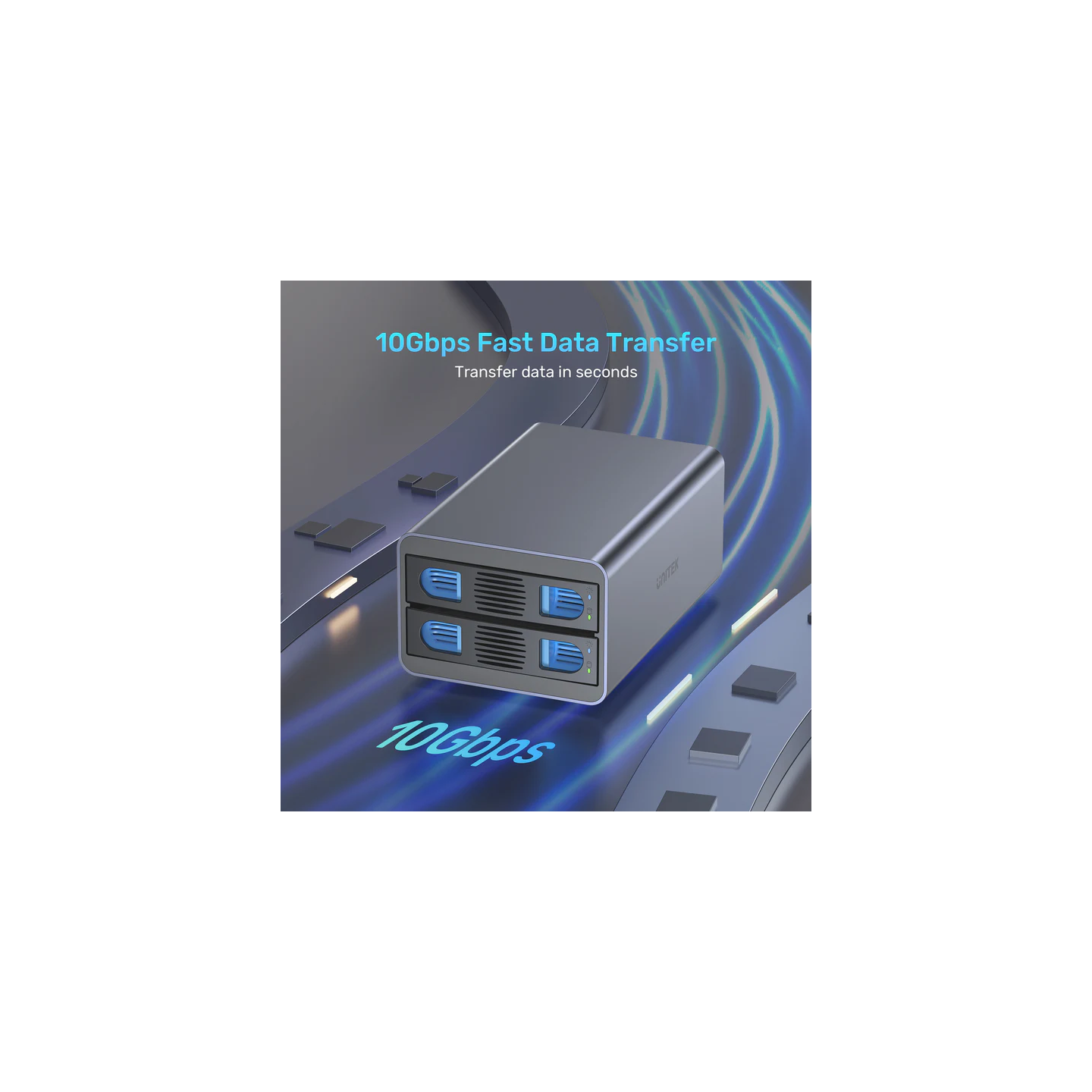 Unitek USB-C 2-Bay External SATA HDD Enclosure - S1308C - with RAID — Buy in Cyprus with Fast Delivery