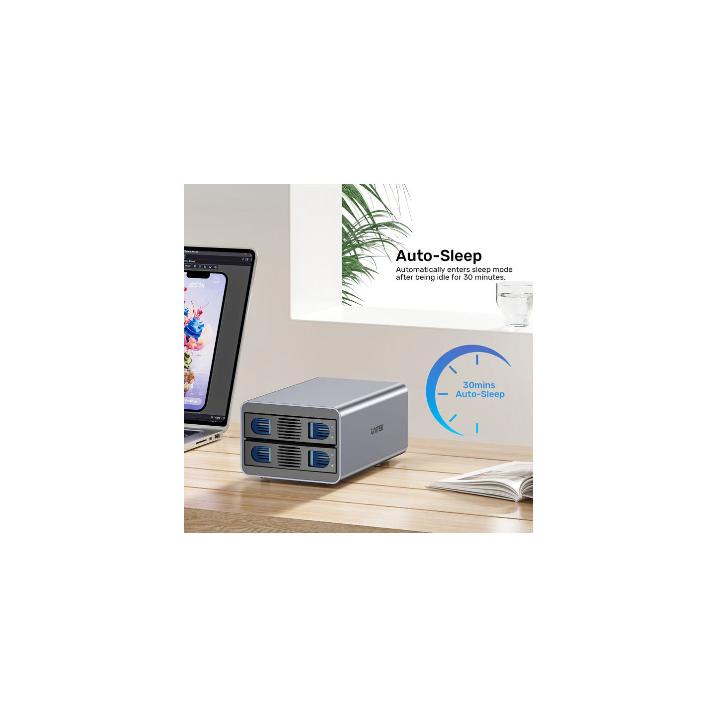 Unitek USB-C 2-Bay External SATA HDD Enclosure - S1308C - with RAID — Buy in Cyprus with Fast Delivery