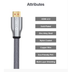 Buy Unitek Premium HDMI 2.0 Braided Cable 3.0m - Y-C139RGY - Premium HDMI 2.0 Br... in Cyprus, Nicosia, Limassol, Larnaka, Pafos